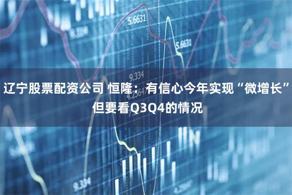 辽宁股票配资公司 恒隆：有信心今年实现“微增长” 但要看Q3Q4的情况