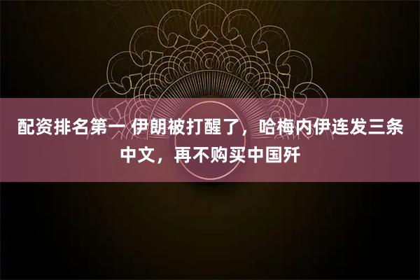 配资排名第一 伊朗被打醒了，哈梅内伊连发三条中文，再不购买中国歼